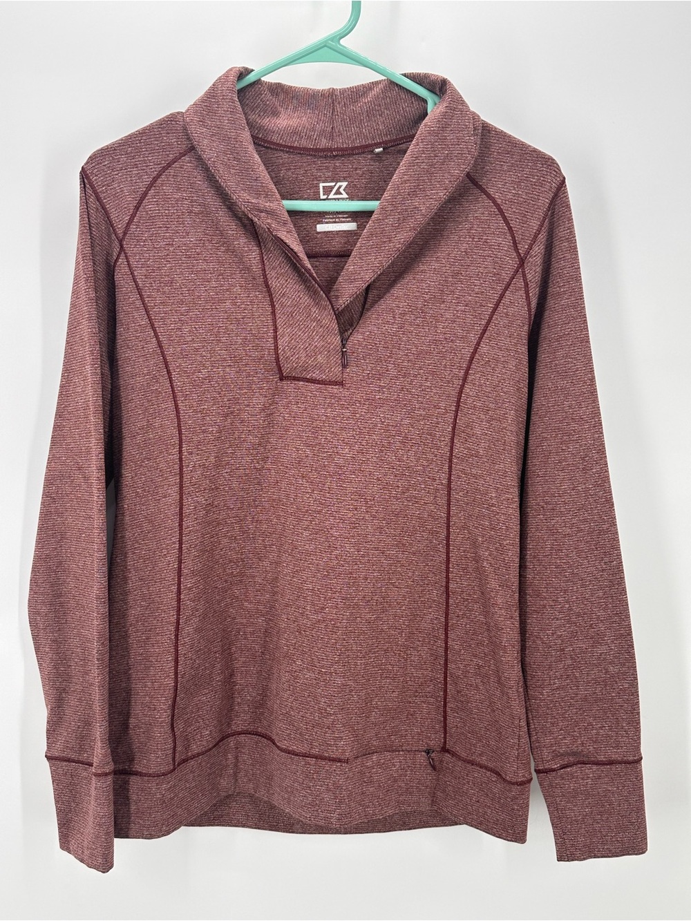 Burgundy Heather Cutter & Buck Women’s Shoreline Half Zip Pullover